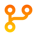 A golden github branch icon