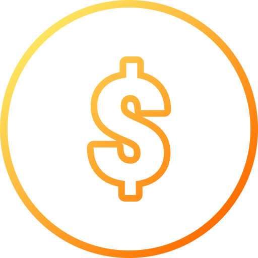 A golden dollar sign icon