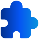 A blue-black gradient puzzle piece